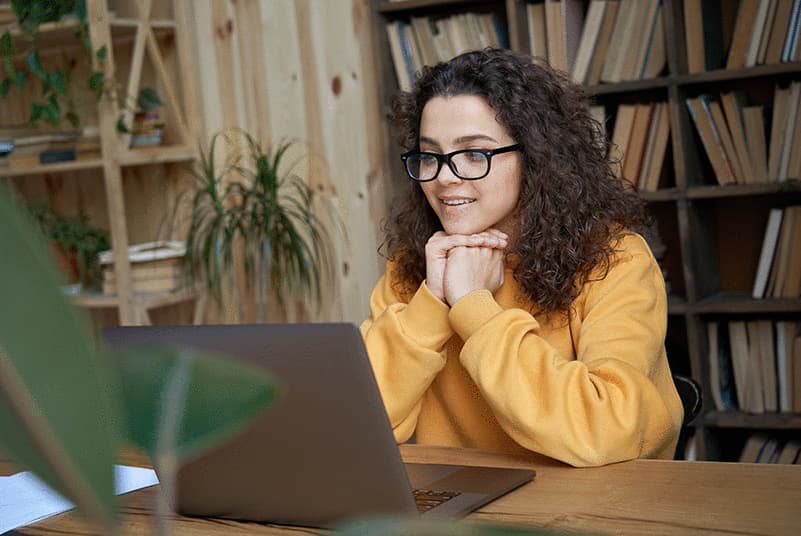 young woman on telehealth call